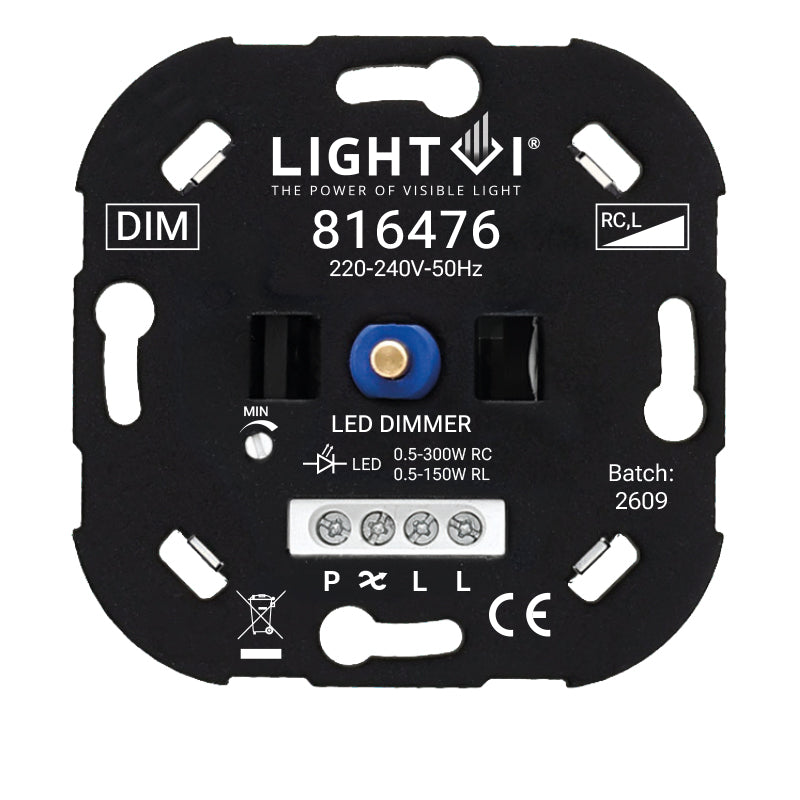 Triac LED dimmer 0,5-300W vooraanzicht